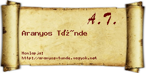 Aranyos Tünde névjegykártya
