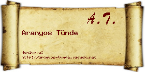 Aranyos Tünde névjegykártya